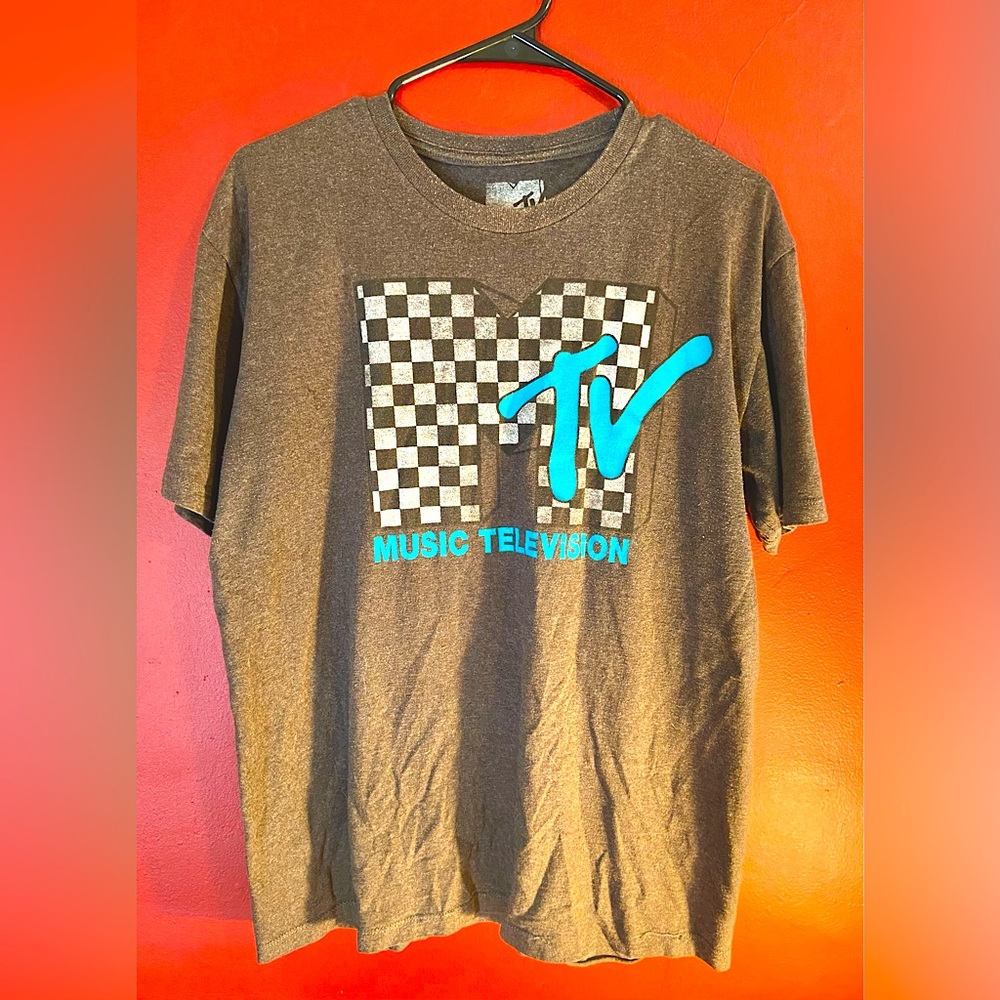 MTV Cotton Blend Grey Short Sleeve 2014 Tee Shirt Large